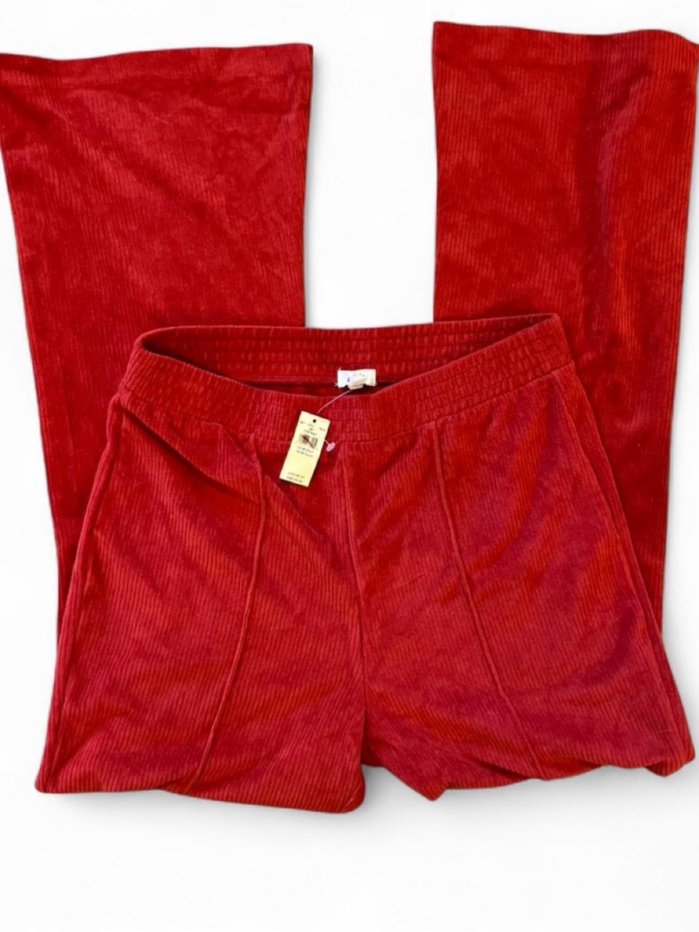 Aerie Ribbed Red Velvet flare pants bnwt